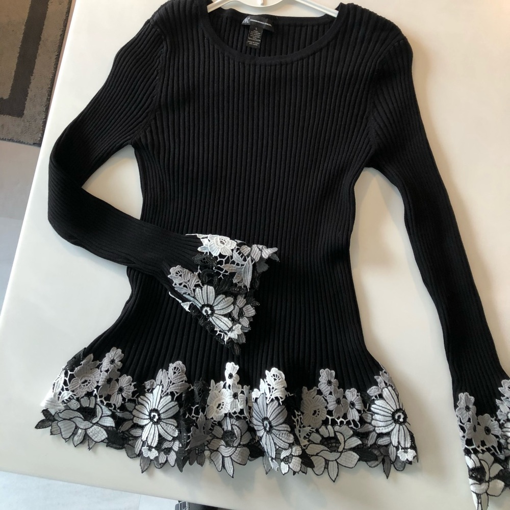 COPY - Womens INC. black stretchy sweater in large